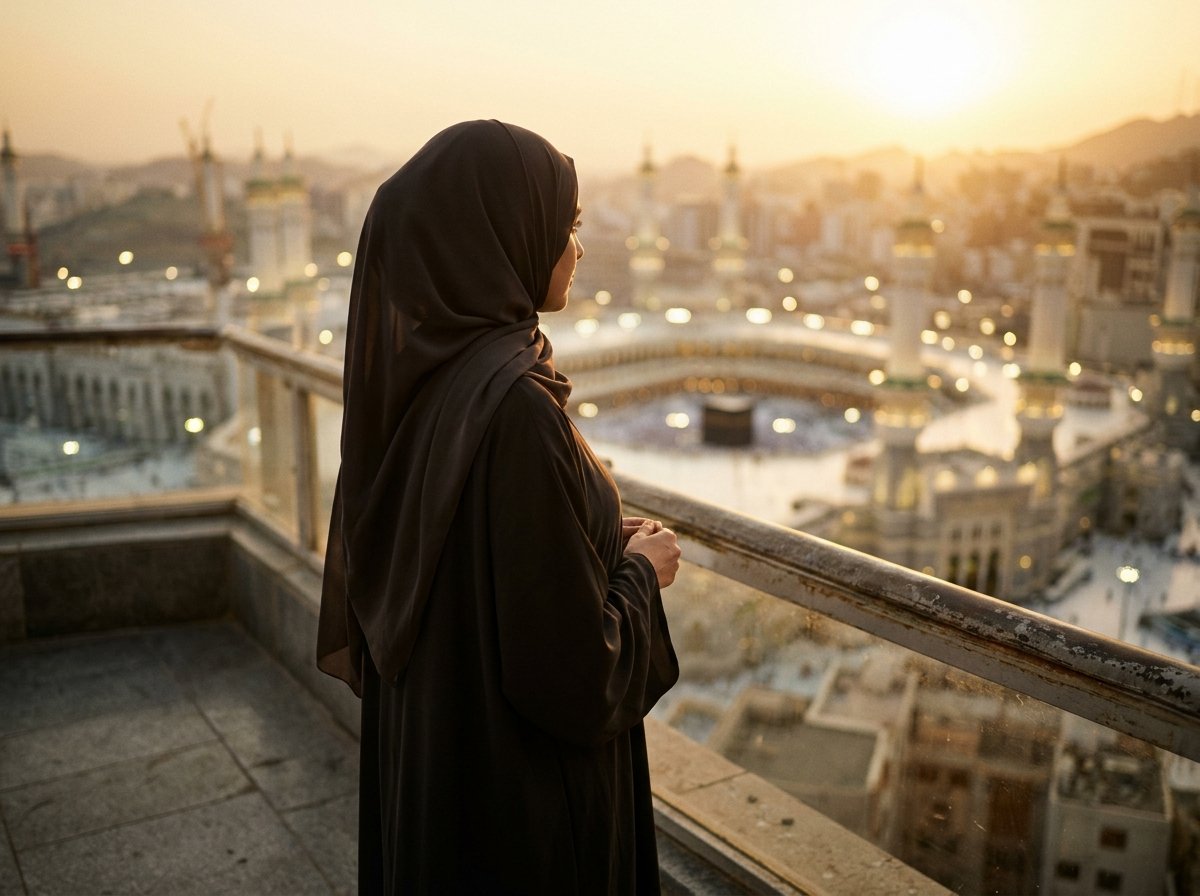 Founder of Mehfin Designing in contemplation at Masjid al-Haram, Mecca