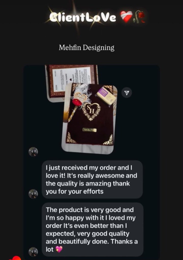 Client Review on Velvet Nikkah Booklet